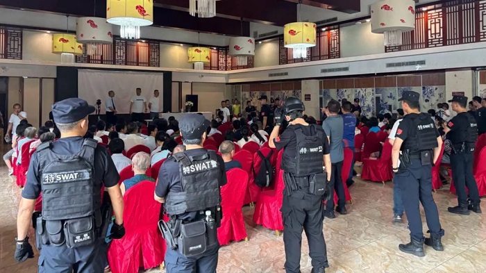 More than 30 members of the Church were taken for interrogation midway through Sunday service