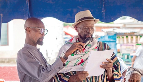 Chris Anaba Allem, Secretary to the  CPP Council of Elders, delivering the speech on behalf of the council at the event