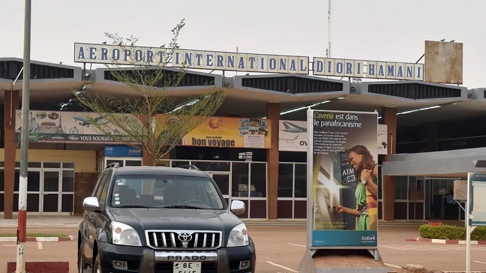 The sound of gunfire came from Niamey's airport, which was also attacked in January (file photo)