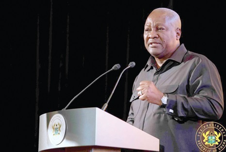 President John  Mahama, speaking at the  conference 