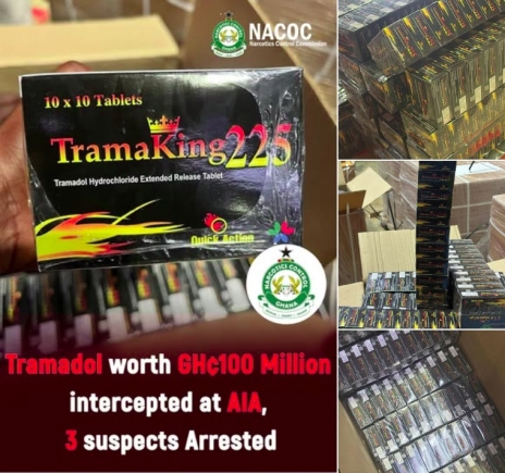 5 million Tramadol tablets worth GH¢100million intercepted at Accra Airport