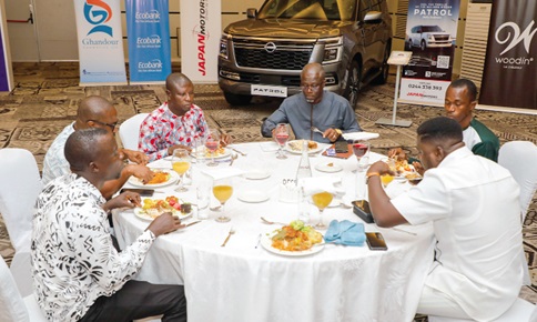 Some of the patrons having a meal