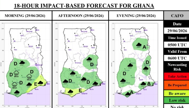 Southern Ghana to experience thunderstorms as Togo-Benin rainstorm moves west – GMet