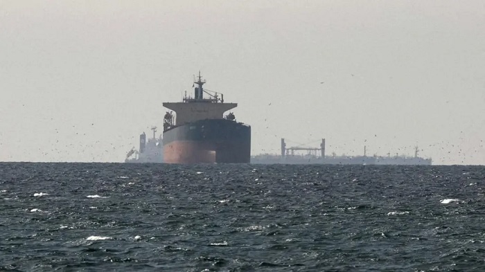 Stock photo of cargo ships near the Strait of Hormuz