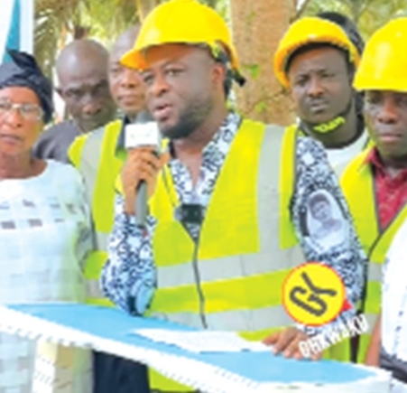 Dr Maxwell Boakye, Western Region’s member of the Council of State, speaking at the sod-cutting ceremony 