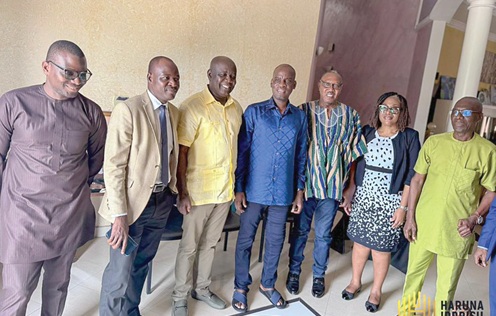 Haruna Iddrisu (middle), Education Minister, with the dignitaries after the meeting