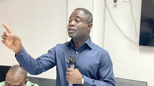 Kwabena Mintah Akandoh, Minister of Health, speaking during the meeting