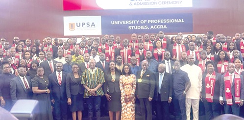 Dr Clement Apaak (arrowed), Deputy Education Minister, with some dignitaries and the accountants