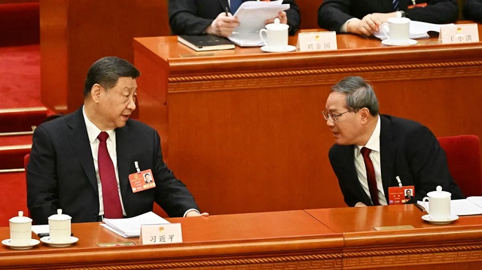 Chinese President Xi Jinping and Premier Li Qiang on 5 March