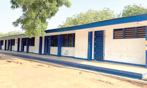 Newly painted classroom block