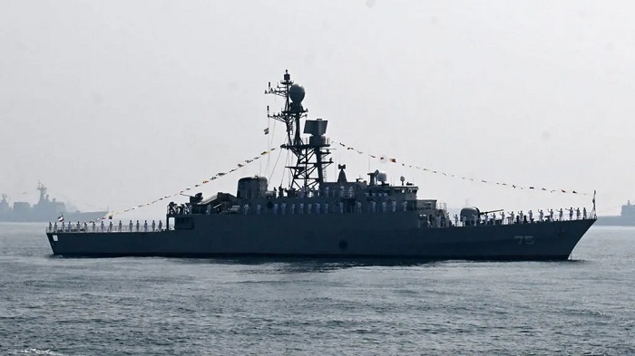 The Iris Dena seen in the Bay of Bengal during the International Fleet Review 2026