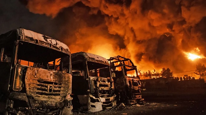 Oil facilities in Tehran were hit by airstrikes at the weekend