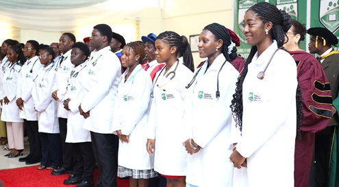 The matriculants being administered the matriculation oath