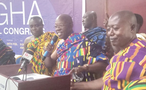 Nana Adusei Atwenewah Ampem I, Omanhene of Tepa Traditional Area, addressing the conference 