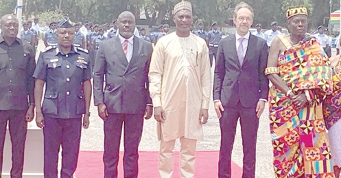 Muntaka Mohammed-Mubarak (3rd from right), Minister for the Interior; Christian Rogg (2nd from right), UK High Commissioner to Ghana; and Dr John Obeng Apea (3rd from left), Head of Mission of the Commonwealth Enterprise and Investment Council, and other dignitaries at the event
