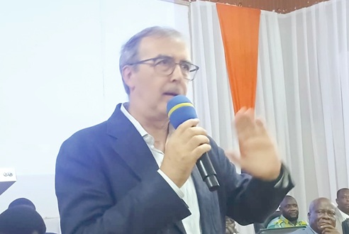 Angel Lossada, Spanish Ambassador  to Ghana, giving his presentation