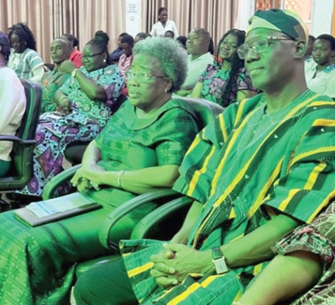 Matilda Amissah-Arthur (2nd from right), Wife of a former Vice-President, with Alhassan Ziblim Bentitiche, Executive Director of the GhLA