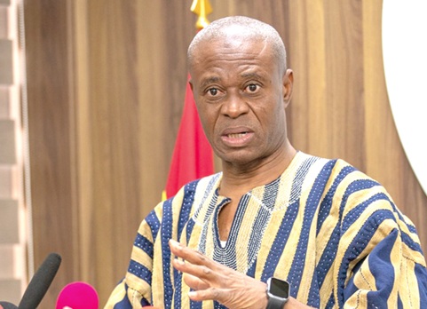 Alhaji Yusif Sulemana —  Deputy Minister of Lands and Natural Resources, addressing the press conference