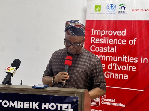 Mr John Nkaw, Country Director of ActionAid Ghana speaking at the event