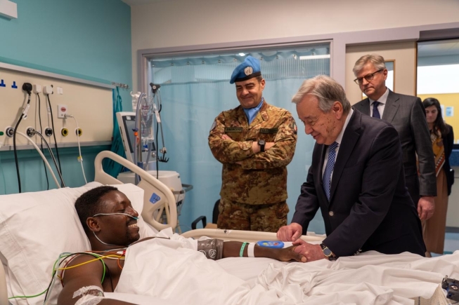 UN Chief praises Ghanaian peacekeepers in Lebanon, visits injured soldier in hospital