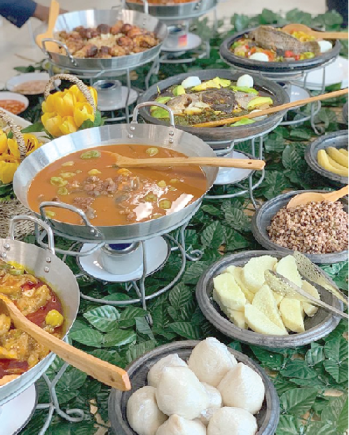 Local dishes are a Ghanaian favourite at buffet