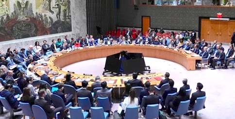 Permanent members of the UN security Council in a meeting.