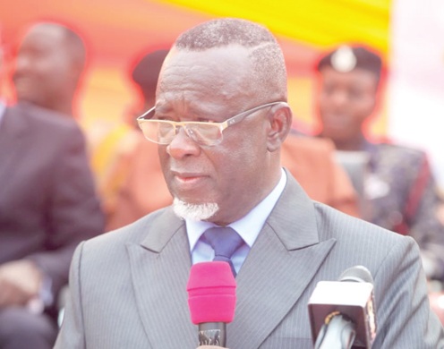 Justice Paul Baffoe-Bonnie addressing the gathering at the inauguration ceremony