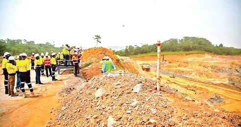 Stockpile of ore at the Damang Mine