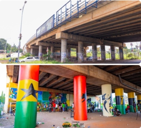 IN PHOTOS: How SHS students have transformed the Asokwa Interchange in Kumasi