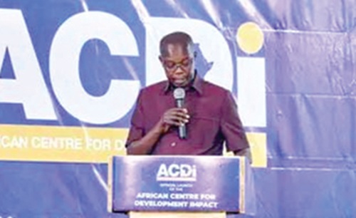 Bernard Ahiafor, First Deputy Speaker of Parliament, speaking at the launch. Picture: SAMUEL OHENE EWUR