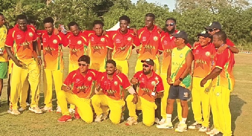 Team Ghana celebrating their victory at the Achimota Oval yesterday