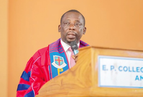 Prof. Gabriel Dwomoh (inset), VC, Kumasi Technical University, addressing the students