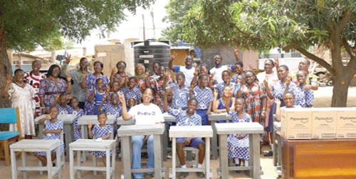 Some plastic school furniture made from Pepsodent tubes