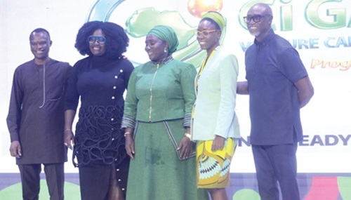 Hamdiya Ismaila (middle), CEO of Savannah Impact Advisory, with some dignitaries at the event. Picture: ESTHER ADJORKOR ADJEI