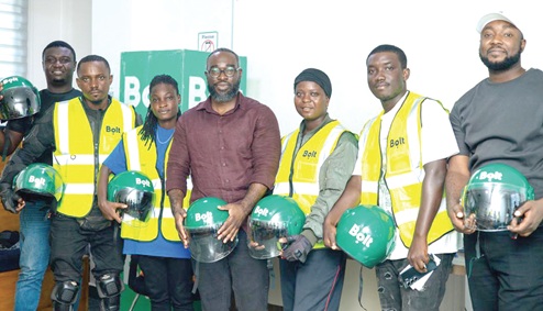 Some of the participants with leadership of Bolt Ghana after the training session