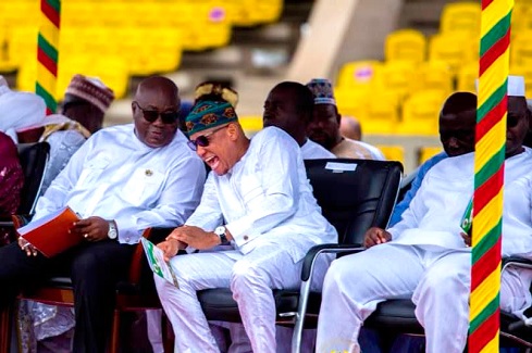 The writer (right), in a conversation with former President Nana Addo Dankwa Akufo-Addo The writer (right), in a conversation with former President Nana Addo Dankwa Akufo-Addo