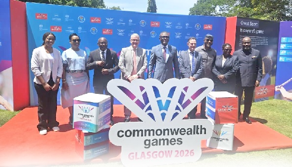 Kofi Adams (5th from left) and Keith McMahon  (4th from left) are joined by other stakeholders during the programme