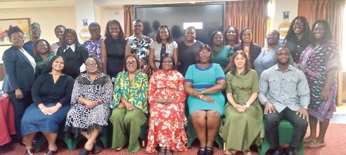 Sheila Minkah-Premo (3rd from left), Executive Chairperson, LAWA, Prof. Shazia Choudhry (2nd from right), University of Oxford Faculty of Law, and Aincre Maame-Fosua Evans (left), University of Oxford Faculty of Law, with other participants after the workshop