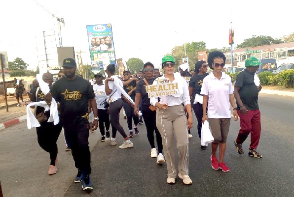  Some of the celebrities leading the walk along the principal streets of Accra