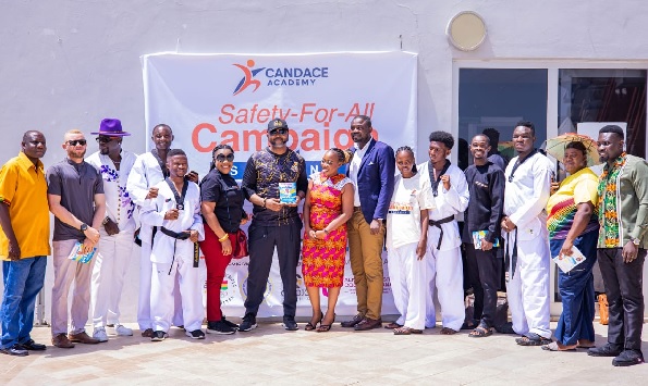 NSA boss Yaw Ampofo Ankrah (6th from left) with Hannah Humphey and some of her trainees in group photograph after the event