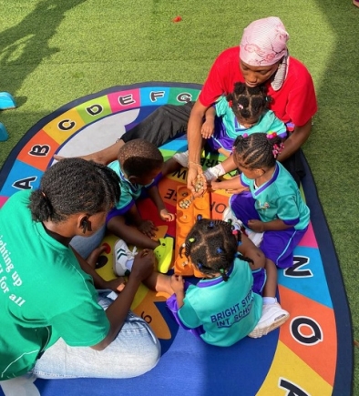 Students participating in structured learning activities