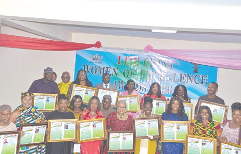 Rev. Dr Joyce Rosalind Aryee (arrowed), Executive Director  of Salt and Light Ministries, with some of the award winners