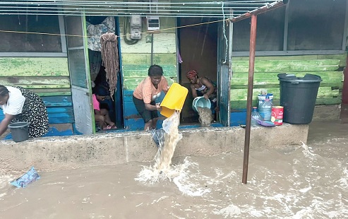 Residents stranded and properties submerged during the downpour