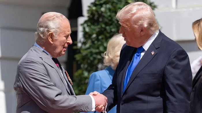 King Charles and US President Donald Trump shook hands before the Royals left