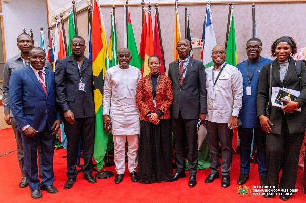 Zanetor Agyeman-Rawlings (4th from left) with other members of the Pan-African Parliament after her election in Johannesburg