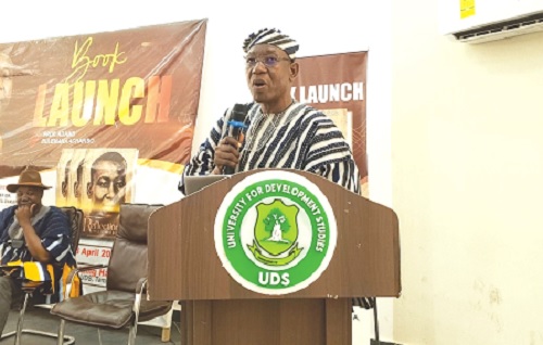 Prof Adams Suleman Achanso speaking at the launch of the book