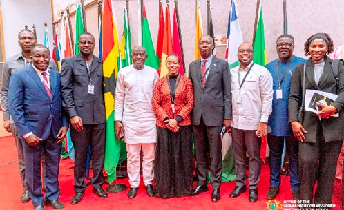 Dr Zanetor Agyeman-Rawlings (middle) with the Ghanaian delegation