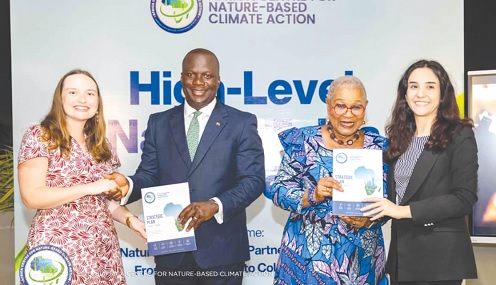 Samuel A. Jinapor, the Global Lead of AC4NCA, joined by Rev. Dr Joyce Aryee, the Executive Director of the centre, and some members of the diplomatic corps to launch the AC4NCA straight plan