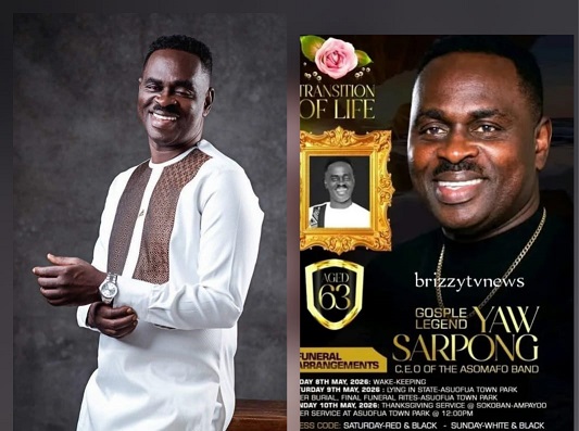 Gospel legend Yaw Sarpong goes home on Saturday