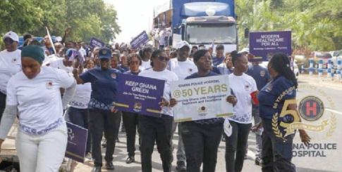 Staff of the Police Hospital and other participants in the float
